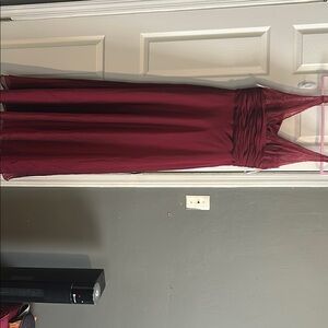 Red Sleeveless Halter Maxi Gown for Weddings